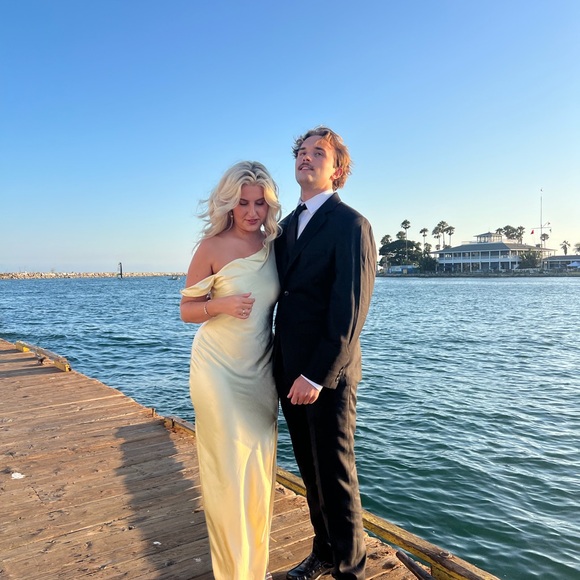 REVOLVE Dresses & Skirts - Runaway the Label Gia Asymmetrical Maxi Drew- Lemon